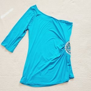 Topia one shoulder 3/4 sleeve top